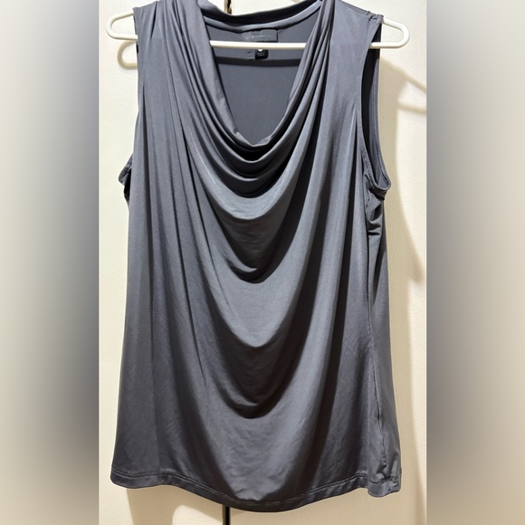 Worthington Tops - Elegant Gray Sleeveless Drape Top